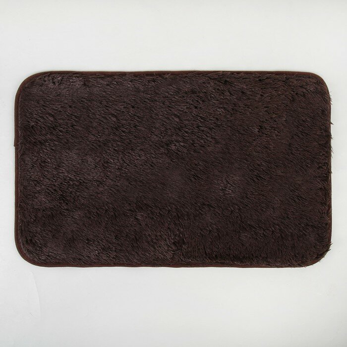 Коврик для ванной Доляна «Пушистик», 50×80 см, цвет коричневый - фотография № 2