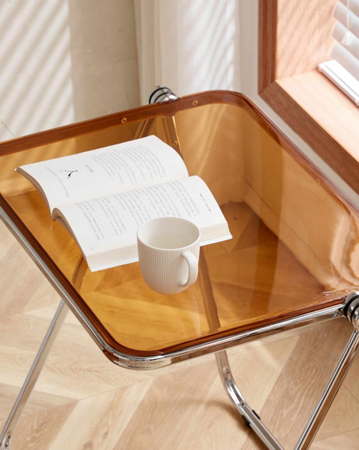 Стол складной для кафе и офиса с прозрачной столешницей (утолщенный непрозрачный белый вес 7,3 кг) - фотография № 12
