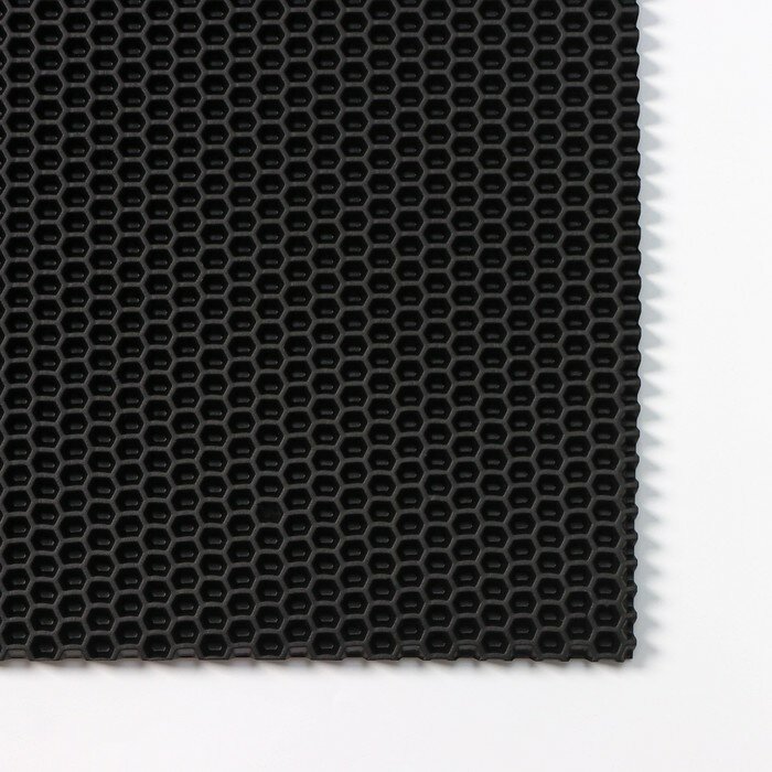 Коврик придверный Sima-land "Соты", 80х120 см, толщина 1,1 см, цвет черный - фотография № 4