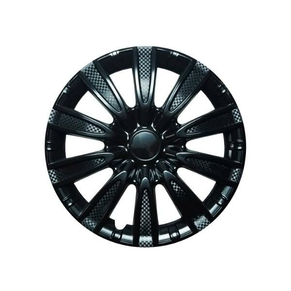 фото Колпак колеса R14 Торнадо черный глянец (пруж) кт 2 шт. АКС