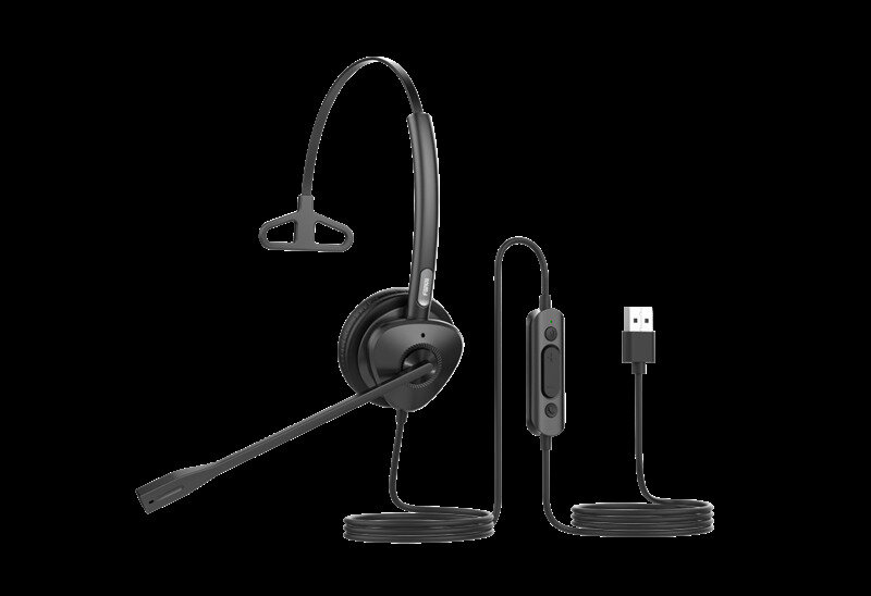 Fanvil HT301-U USB Headset Leather cushions 260° bendable boom arm Dual Color LED Indicator Supports ENC technology Noise Cancellation Mono Heads