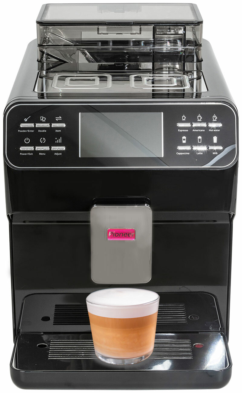 Кофемашина автоматическая Pioneer со встроенной кофемолкой и LCD-дисплеем регулировка температуры и степени помола итальянская помпа ARS 1500 Вт