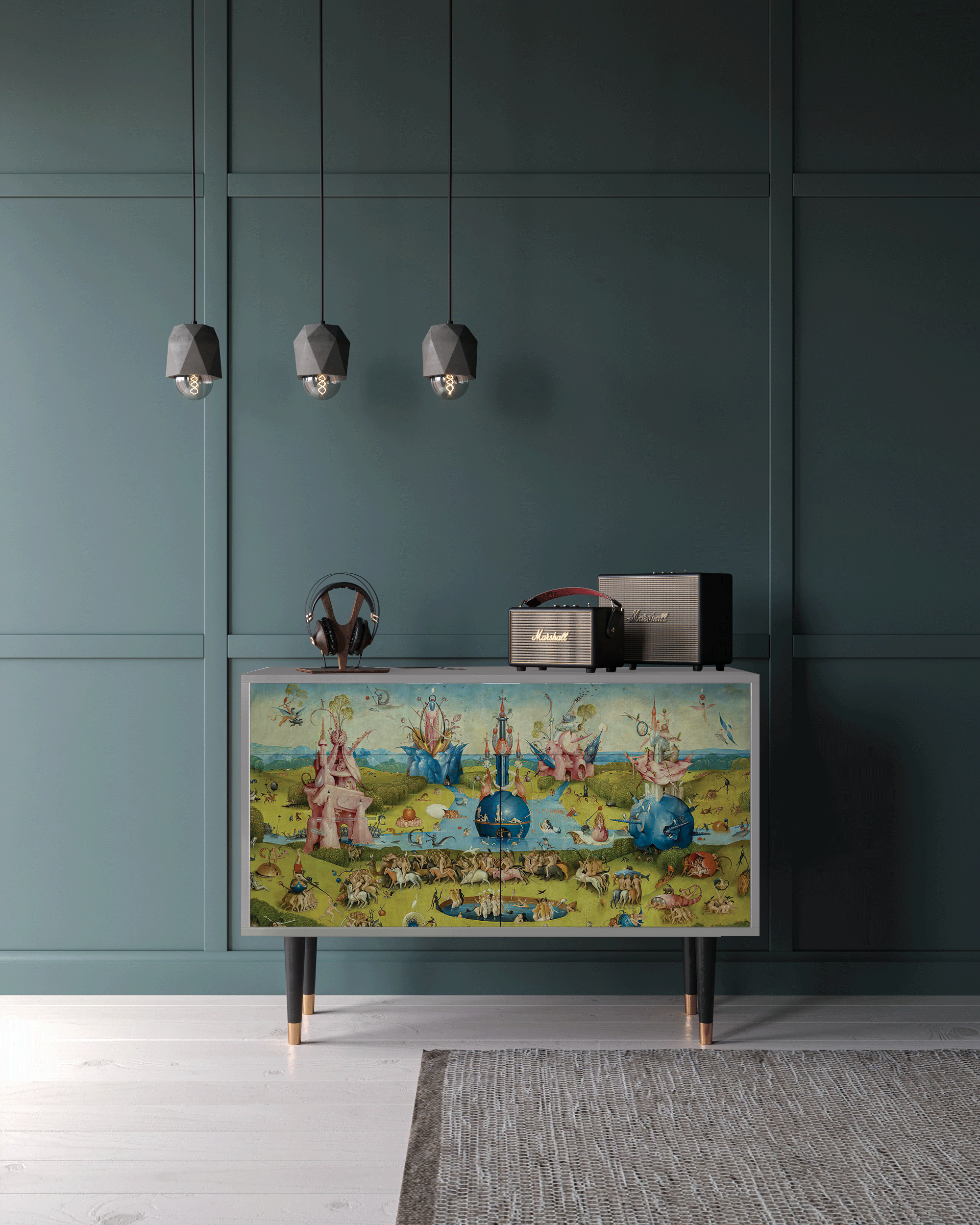 Комод - STORYZ - BS4 The Garden by Hieronymus Bosch, 115 x 85 x 48 см, Серый - фотография № 1