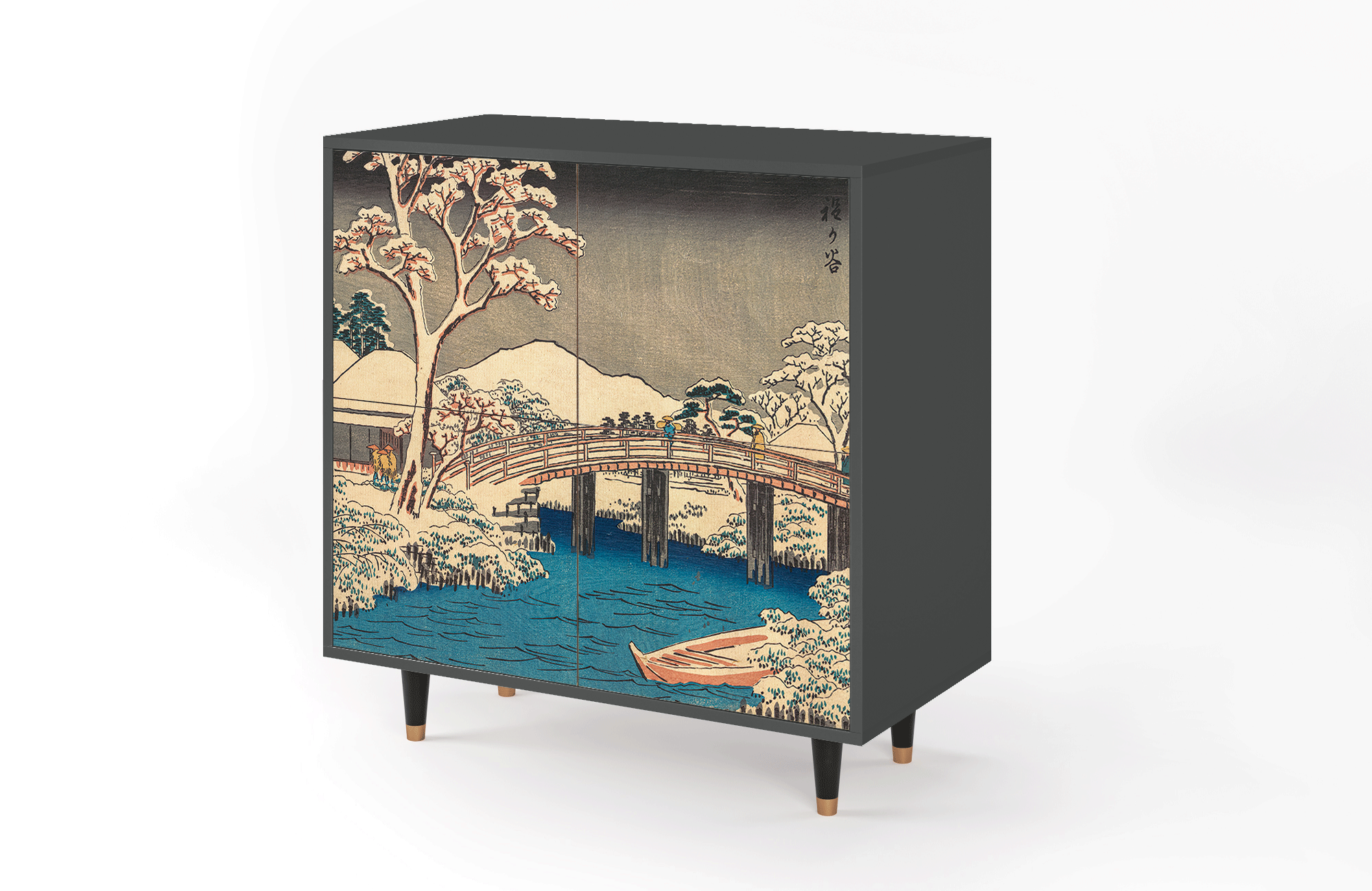 Комод - STORYZ - BS3 Katabira River by Utagawa Hiroshige, 94 x 96 x 48 см, Антрацит - фотография № 3
