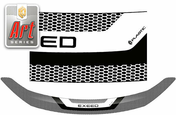 Дефлектор капота для Exeed TXL 2020-н. в. Серия Art серебро
