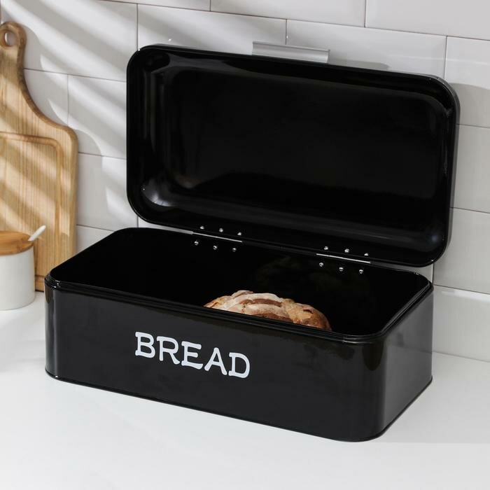 Хлебница металлическая, 42×24×17 см, цвет чёрный - фотография № 3