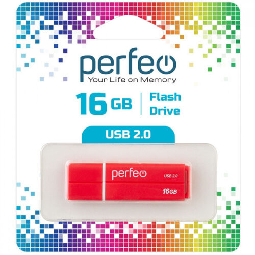 USB флешка PERFEO 16Gb C01G2 red USB 2.0