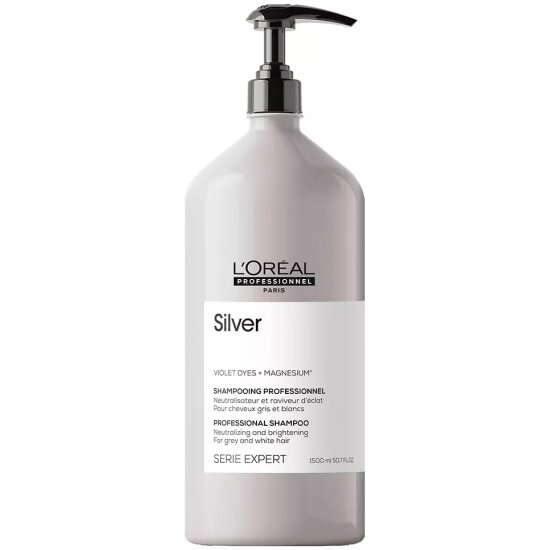 Шампунь для волос L`oreal Professionnel Silver нейтрализация желтизны, 1,5 л