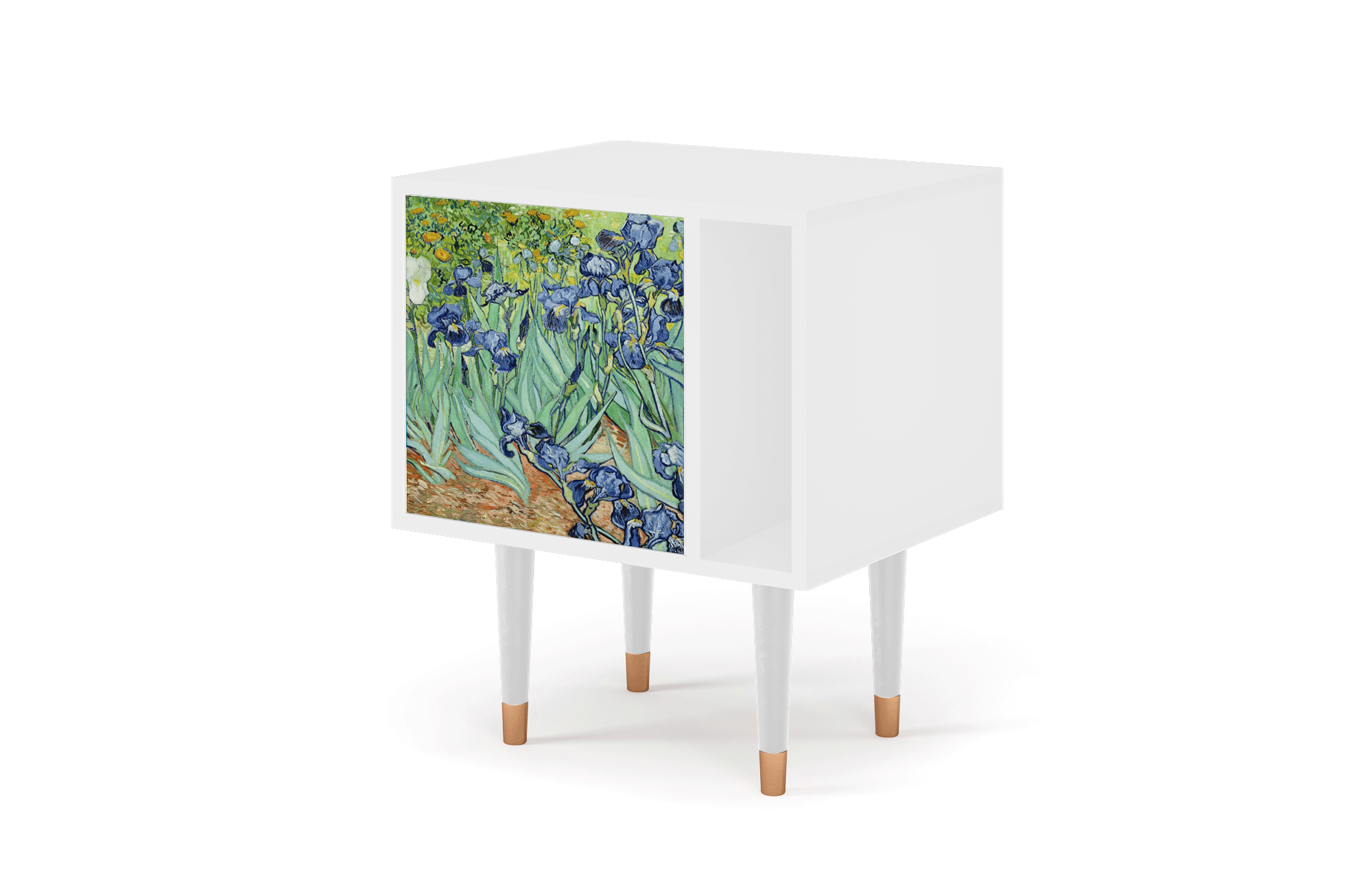 Прикроватная тумба - STORYZ - S2 Irises by Vincent van Gogh, 58 x 69 x 48 см, Белый - фотография № 3