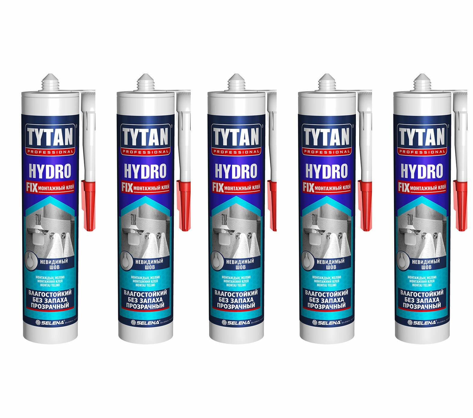 Клей монтажный акриловый Tytan Hydro Fix прозрачный 310 мл (5 шт.)