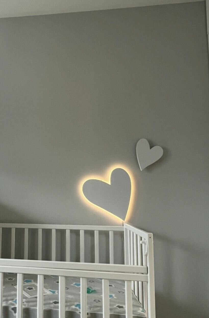 Светильник-ночник "Сердце" 38см, с дистанционным управлением, белая теплая подсветка+декор - фотография № 4