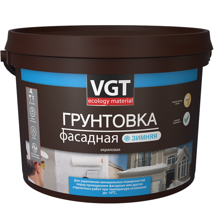 VGT Грунтовка фасадная зимняя (до -10°С) ВД-АК-0301 10кг Белый