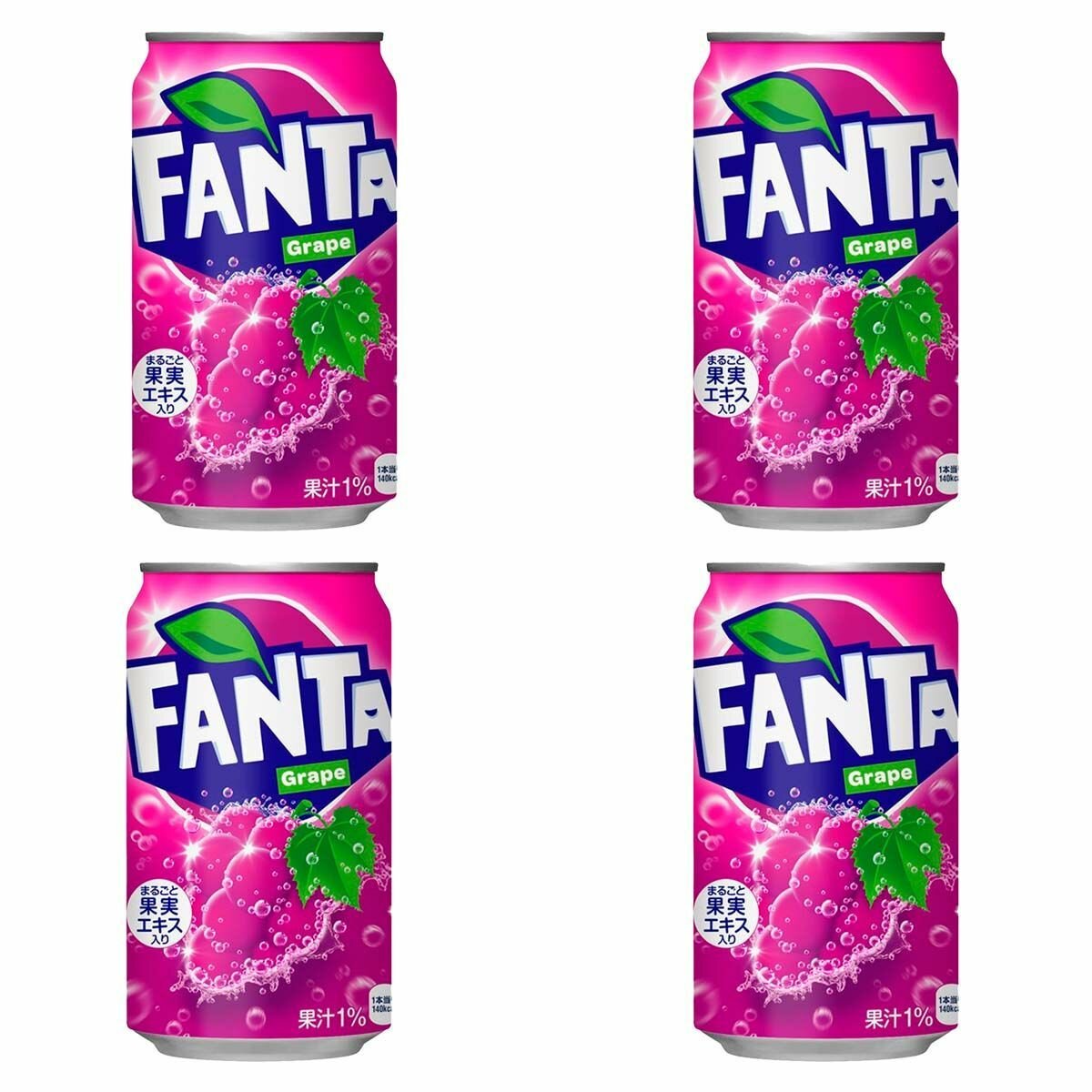 Газированный напиток Fanta Grape со вкусом винограда (Япония), 160 мл (4 шт)