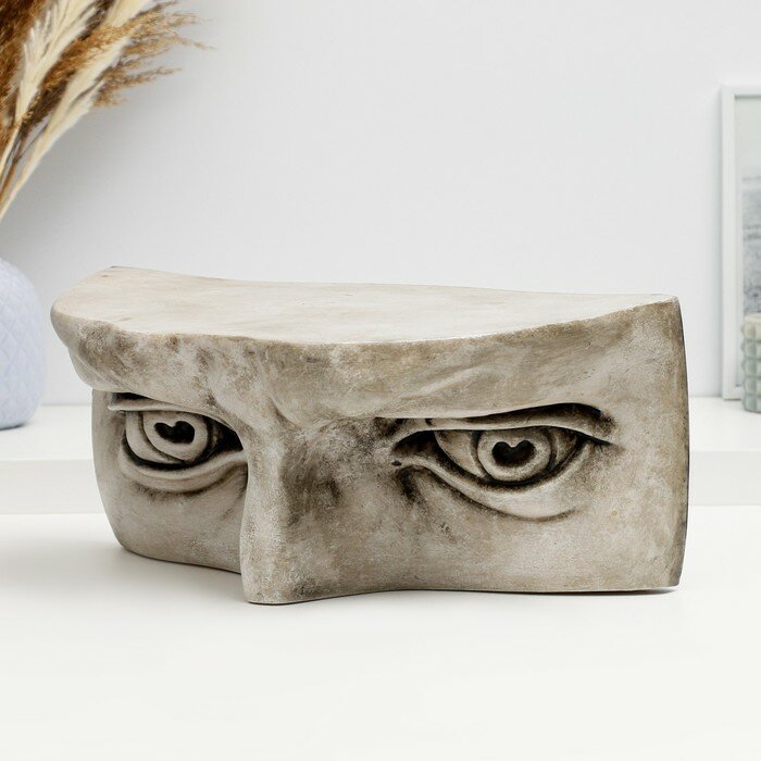 Полка "Лицо Давида" серый камень, 37х17х15см - фотография № 2