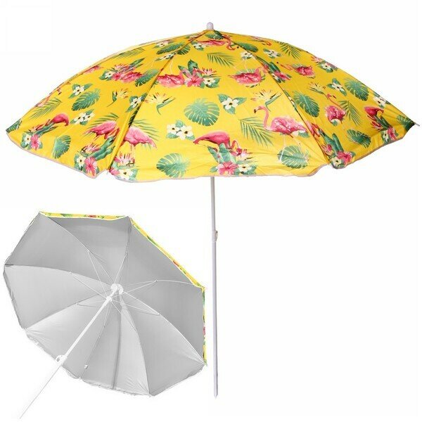 Зонт пляжный D=170см, h-190см «Фламинго» с покрытием от нагрева ДоброСад - фотография № 1