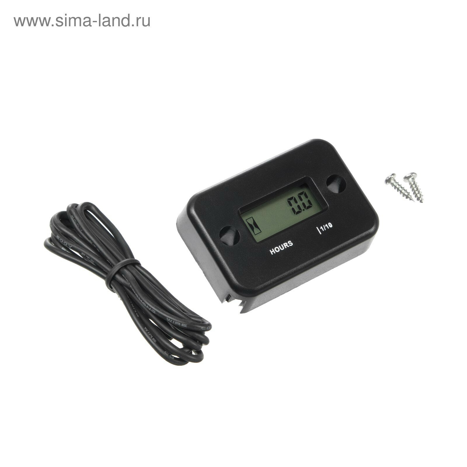 фото Счетчик моточасов 54×35×14 мм, ЖК-дисплей, IP67, черный