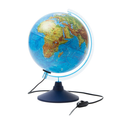 Глобус Земли физико-политический с подсветкой, d= 250 мм