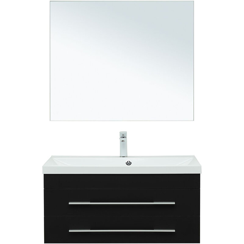 Комплект мебели для ванной Aquanet Верона 90 287640 подвесной Черный матовый - фотография № 2