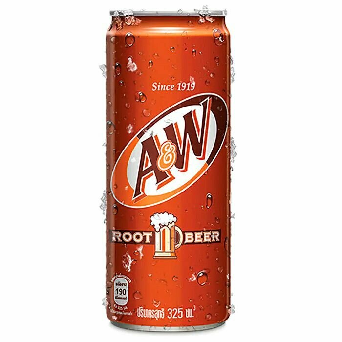 Газированный напиток A&W Root Beer (безалкогольное корневое пиво) (Таиланд), 325 мл (6 шт) - фотография № 2