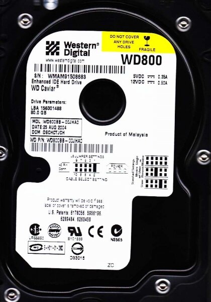 Жесткий диск Western Digital WD Blue 80 ГБ WD800BB