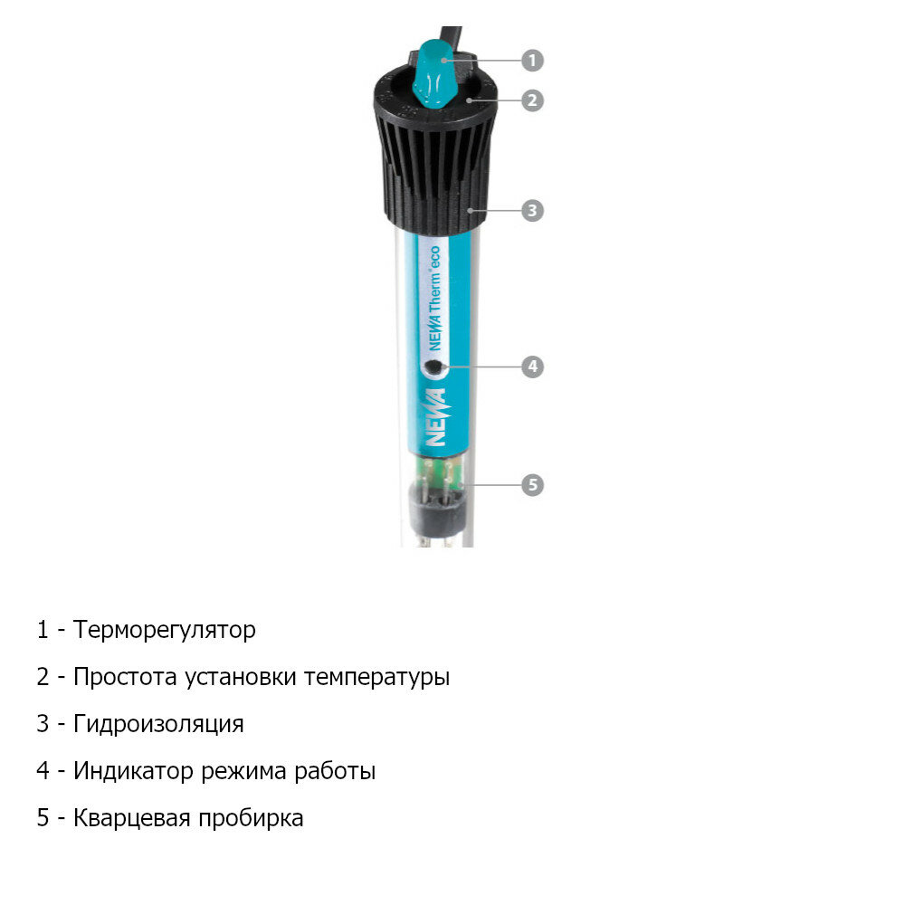 Нагреватель для воды аквариума Newa Therm Eco VTO150 220-240V 50Hz 150W с терморегулятором автоматический 50-150 л - фотография № 6