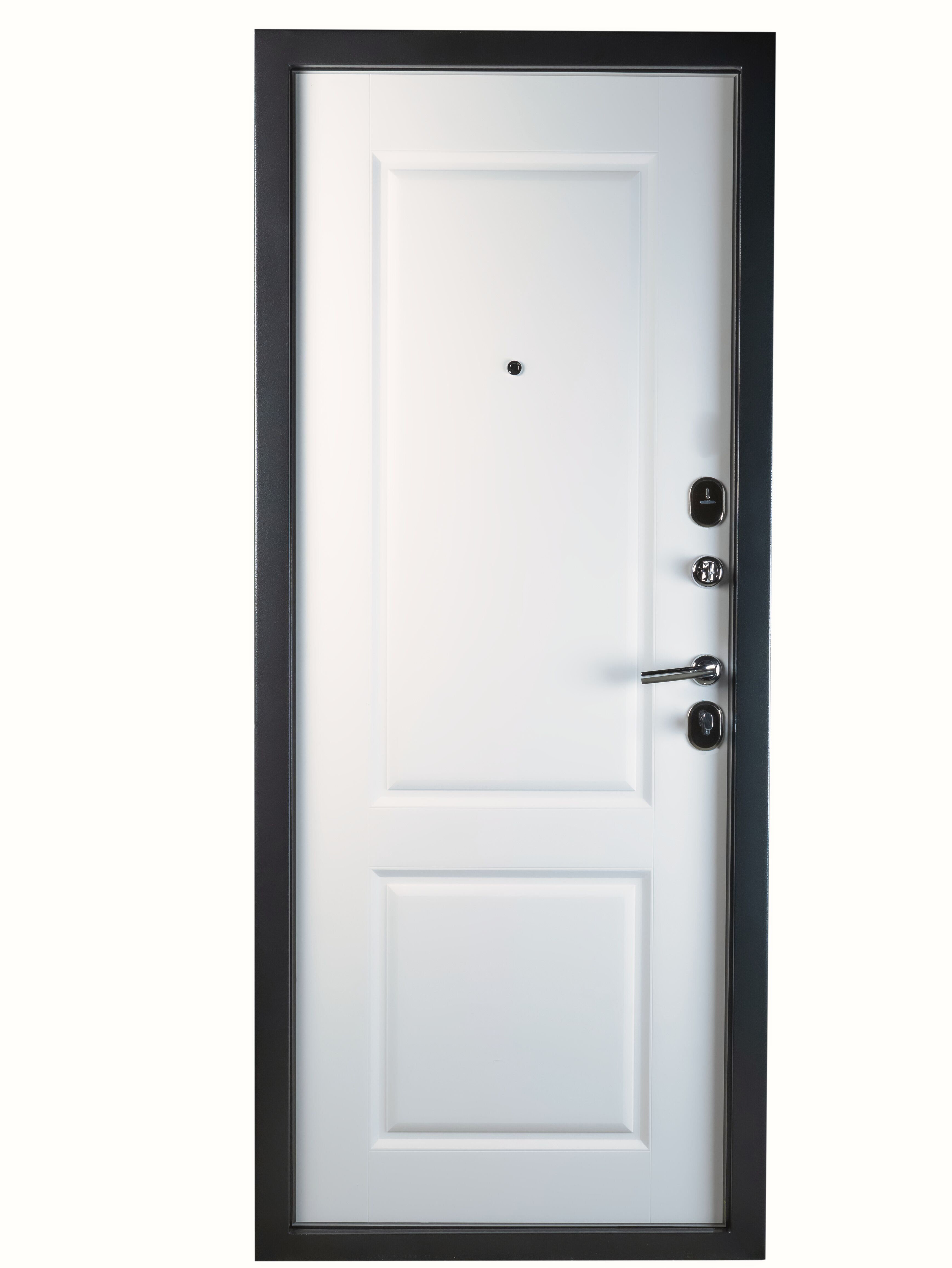 Дверь входная 7,5 см Гарда Серебро Велюр белый софт 860*2050 правая - фотография № 3