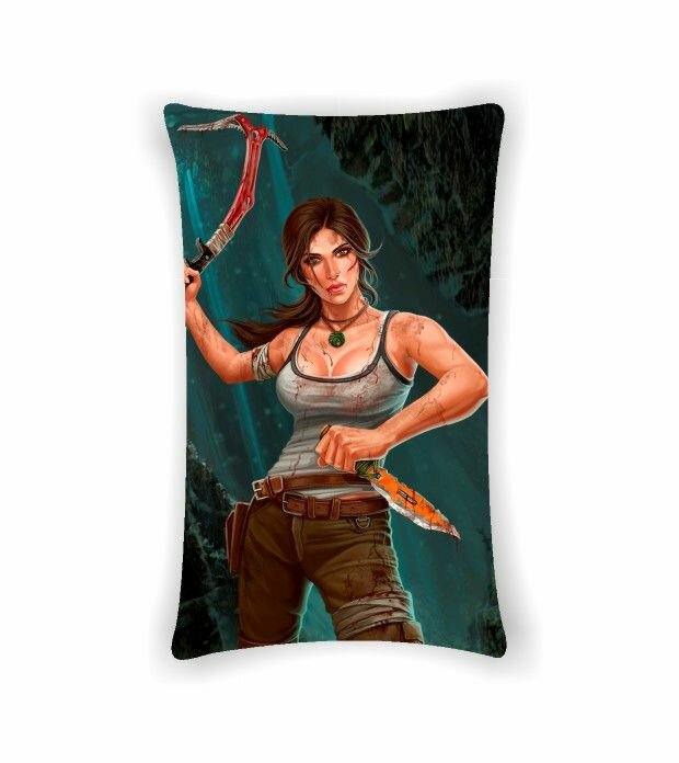 Подушка вертикальная Расхитительница гробниц, Lara Croft: Tomb Raider №20, С одной стороны