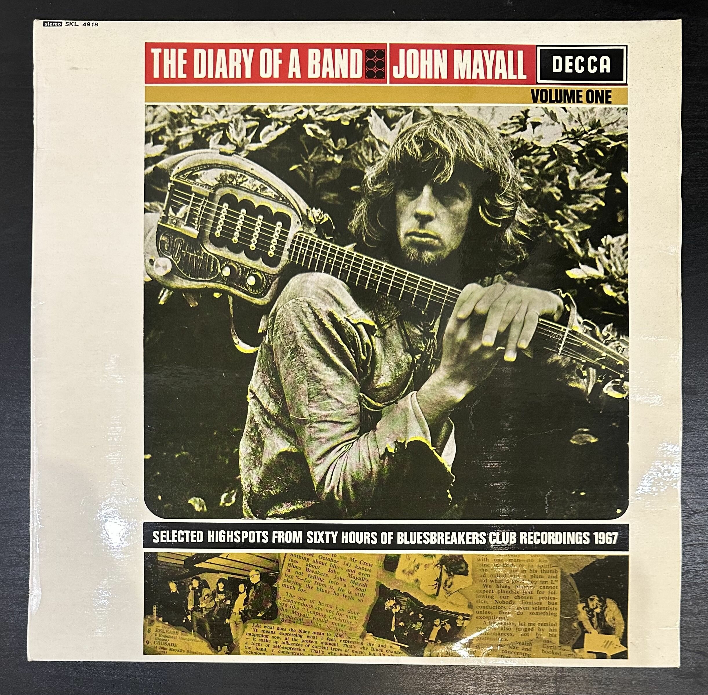 Виниловая пластинка John Mayall's Bluesbreakers The Diary Of A Band Volume One (Англия 1968г.)