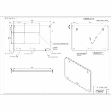 Зеркало Cersanit LED Design Pro 070 100х70 bluetooth часы с подсветкой прямоугольное (KN-LU-LED070*100-p-Os) - фотография № 3