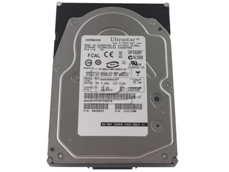 Жесткий диск Hitachi HUS151473VLF400 73Gb 15000 Fibre Channel 35" HDD