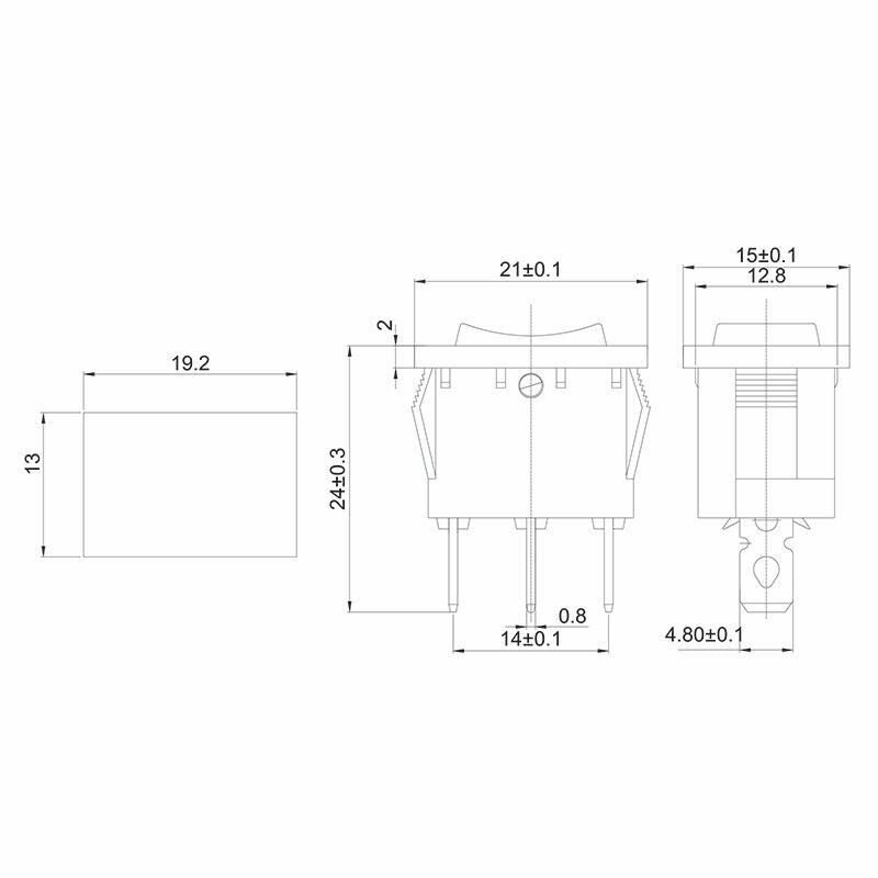 Выключатель клавишный 250В 6А (3с) ON-OFF-ON красн. с нейтралью Mini (RWB-205; SC-768) REXANT 36-2144 - фотография № 2