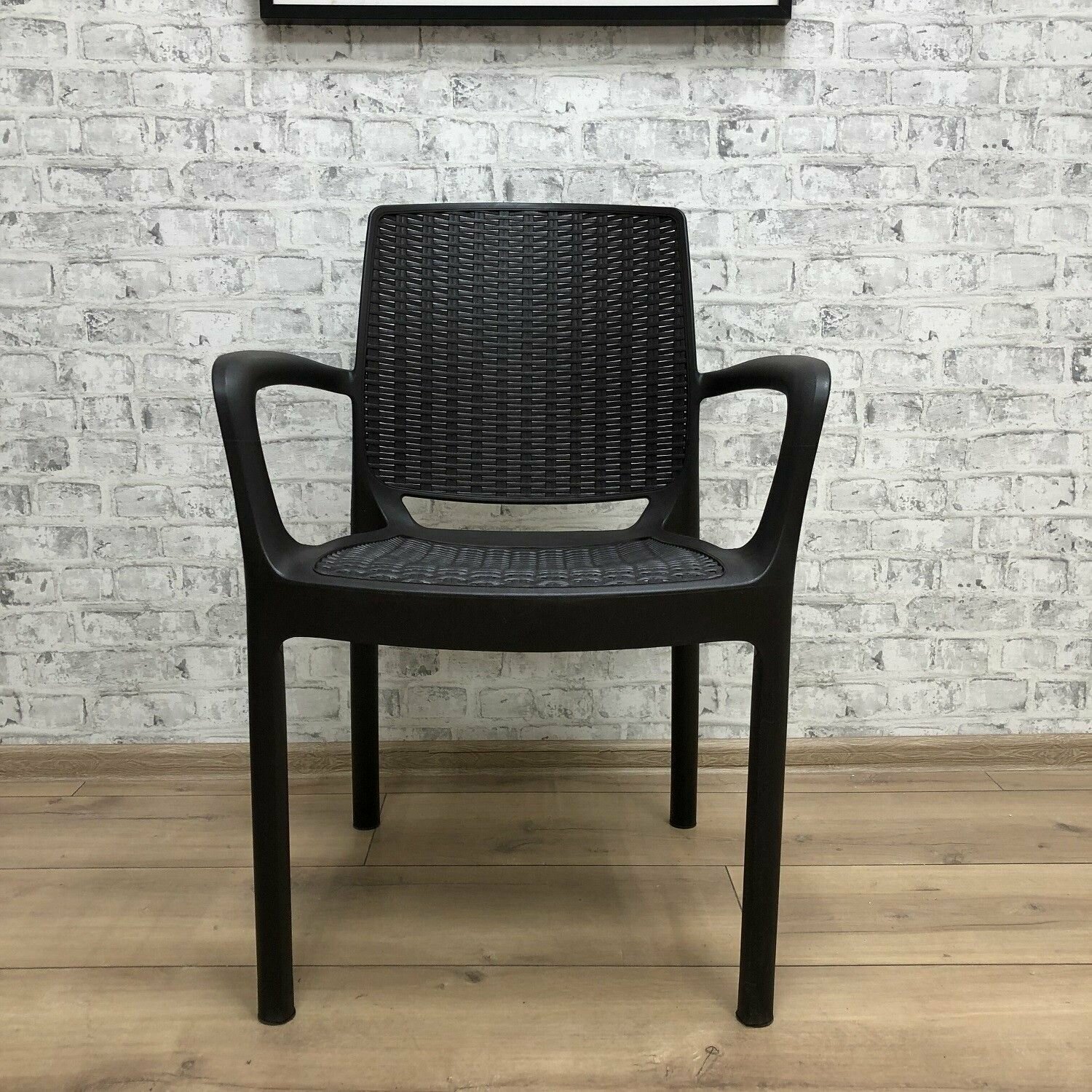 Комплект мебели YALTA L-LARGE 3 CHAIR (Ялта) темно-коричневый (коричневые подушки) из пластика под искусственный ротанг - фотография № 6