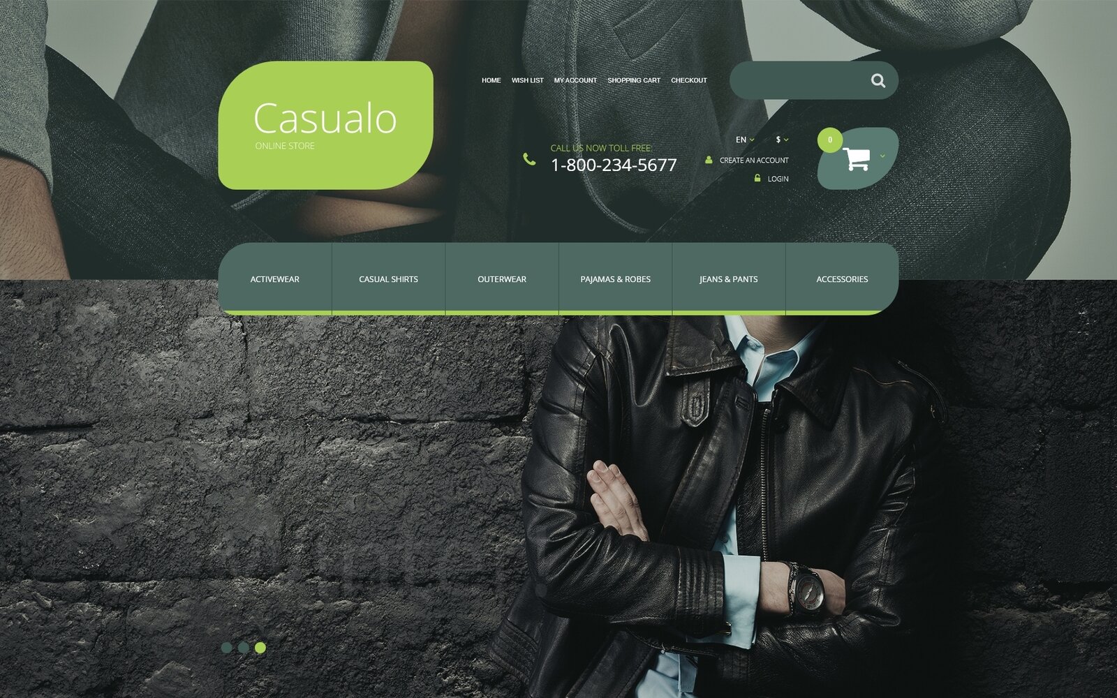 Шаблон OpenCart Casualo