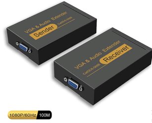 VGA +3,5 аудио удлинитель-Extender на 100 метров по витой паре Cat5/6 (RJ45))