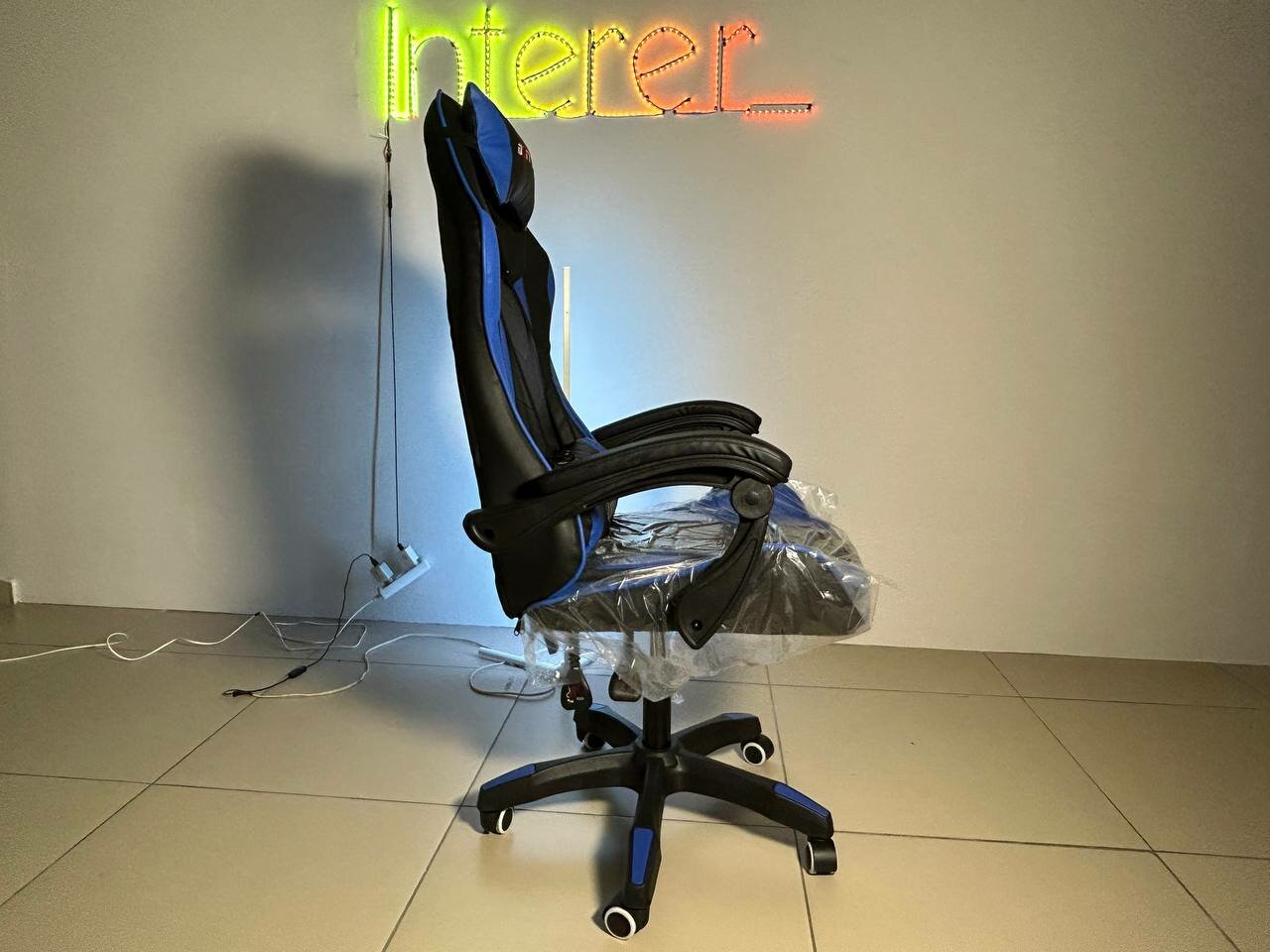 Компьютерное кресло Domtwo игровое, обивка: искусственная кожа, цвет: синий - фотография № 5