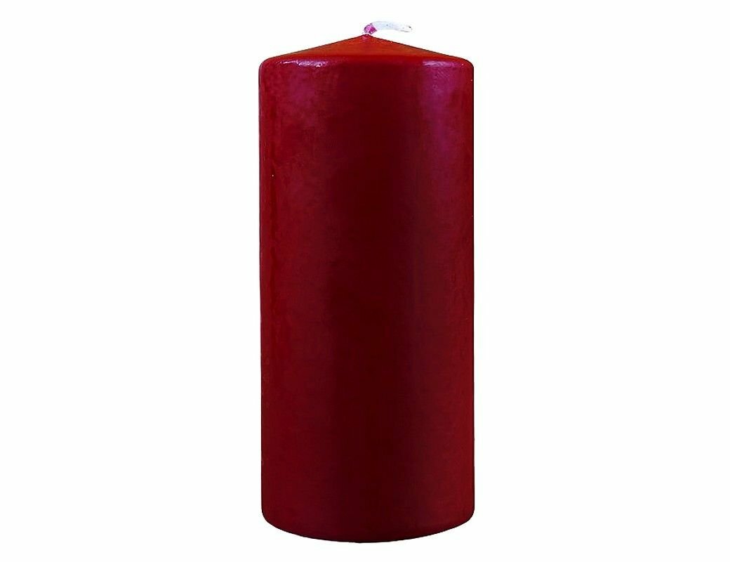 Свеча столбик, бордовая, 7х17 см, Омский Свечной