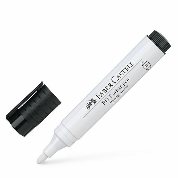 Ручка капиллярная Pitt Artist Pen Bullet Nib белая, 2.5 мм, 4 шт.