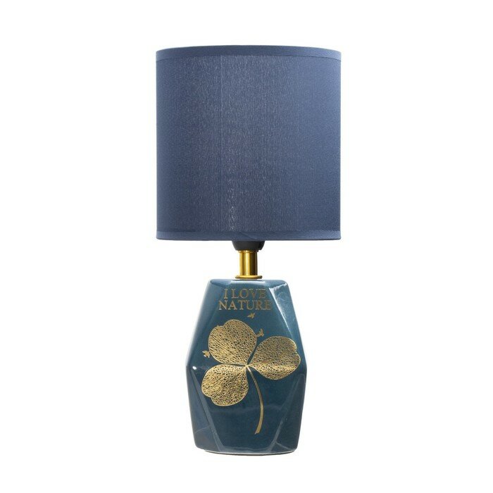 Настольная лампа "Натюр" E14 40Вт синий 12,5х12,5х28 см - фотография № 8