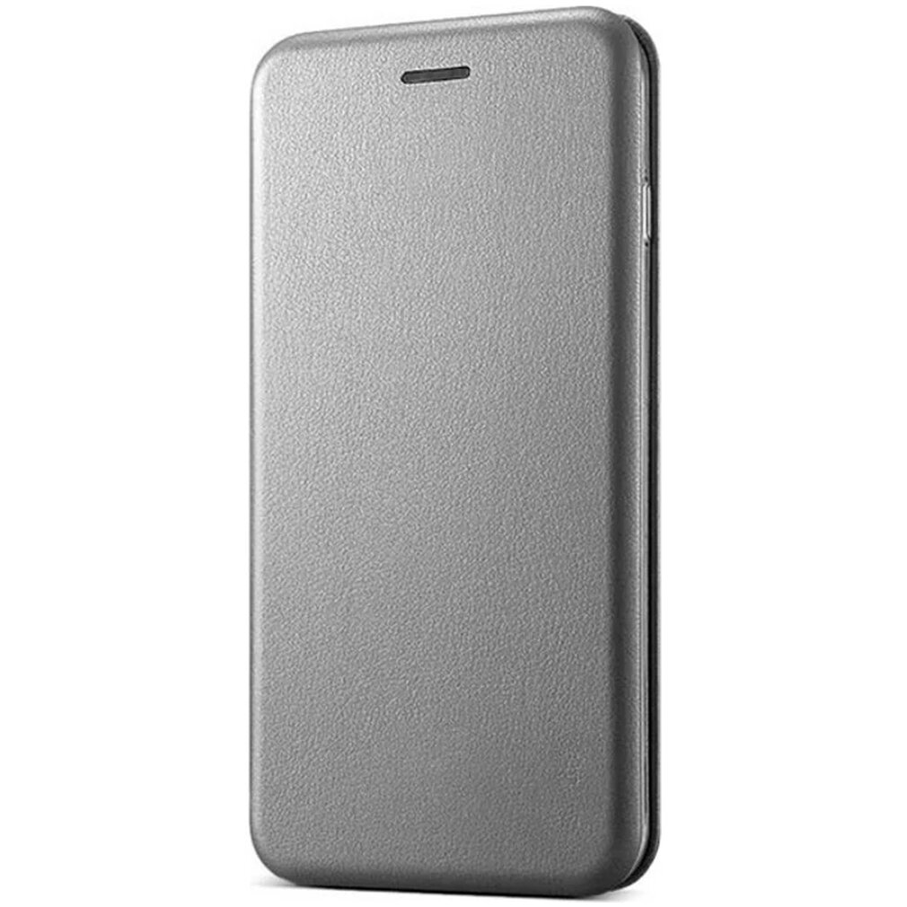 фото Чехол-книжка для Xiaomi POCO M5 - серый, противоударный откидной с подставкой, кейс с магнитом, защитой экрана и отделением для карт