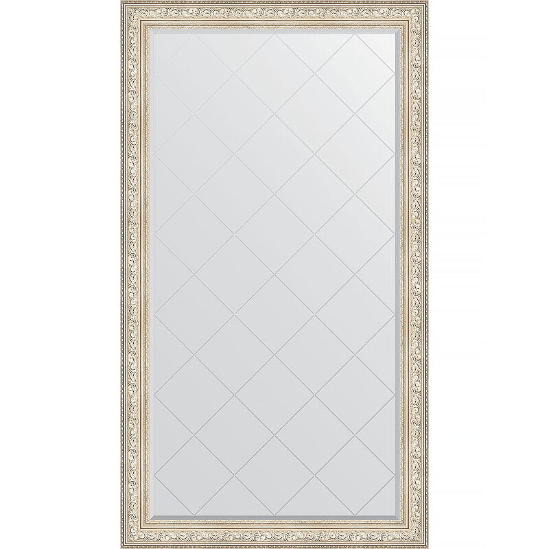 Зеркало Evoform Exclusive-G Floor 205х115 BY 6376 с гравировкой в багетной раме - Виньетка серебро 109 мм - фотография № 1