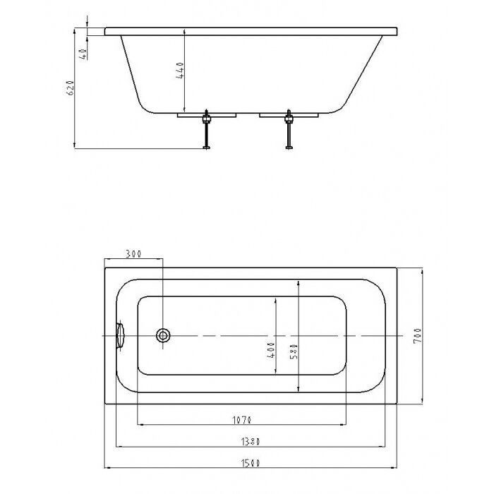 Акриловая ванна Aquatek Мия 150x70 MIY150-0000001