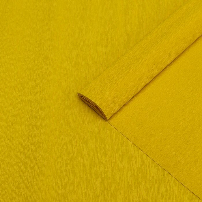 Бумага гофрированная 372 желтая,90 гр,50 см х 1,5 м - фотография № 1