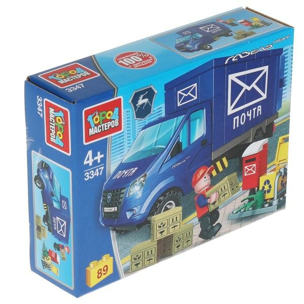 Город мастеров. Конструктор арт.3347-R "Газель Next Почтовая служба" 89 дет.