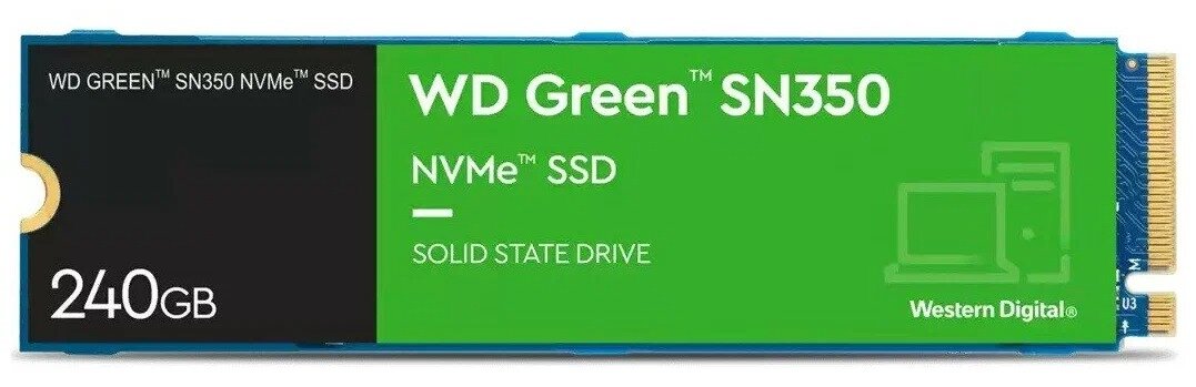 Накопитель SSD WD PCI-E 3.0 x4 240Gb WDS240G2G0C Green SN350 M.2 2280