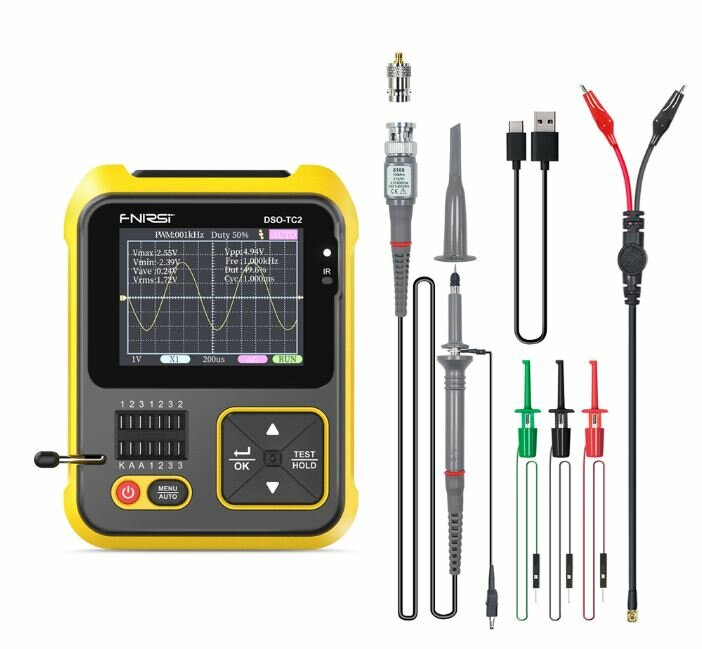 FNIRSI 2 - 1 цифровой осциллограф 200kHz широкополосный транзистор измерительный инструмент PWM выход 2.4In с подсветкой - фотография № 1