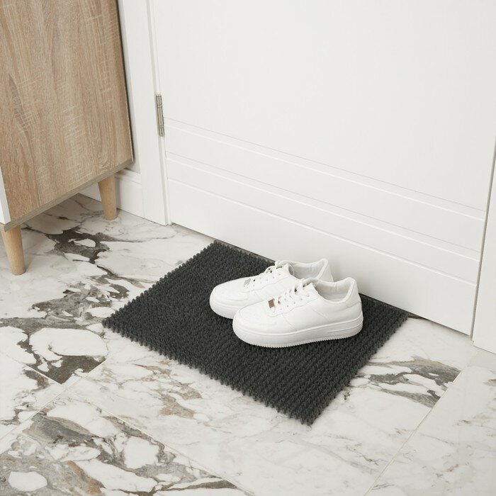Покрытие ковровое щетинистое без основы «Травка», 40×53 см, цвет серый - фотография № 5