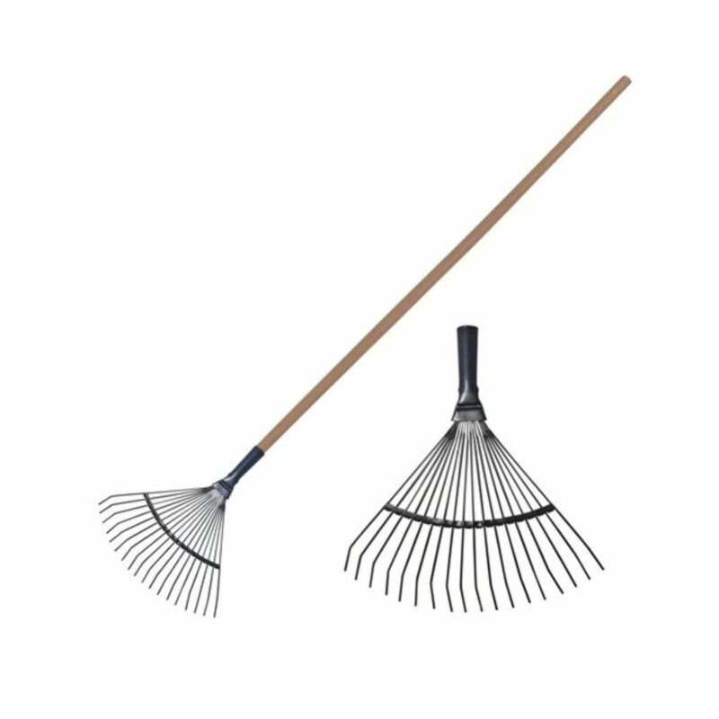 фото Грабли веерные РусТрейд проволочные пор окрас 18 зуб с/черенком си-01531