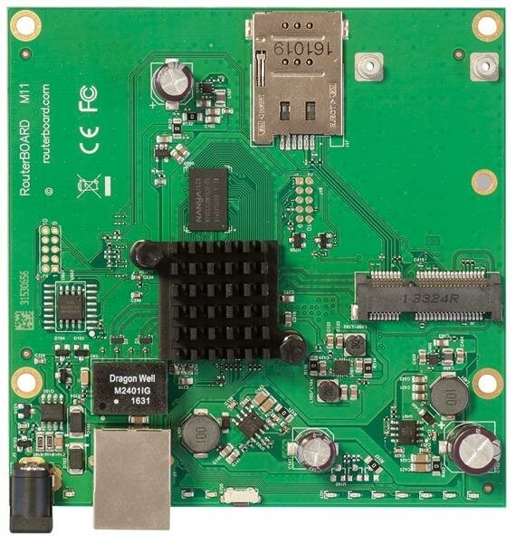 MikroTik RouterBOARD M11G with Dual Core 880MHz CPU, 256MB RAM, 1x Gbit LAN, 1x miniPCI-e, RouterOS L4