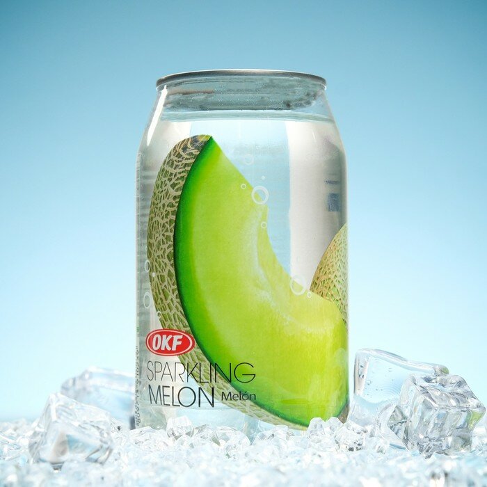 OKF Sparkling Melon Напиток б/а газированный со вкусом дыни, 350 мл - фотография № 1
