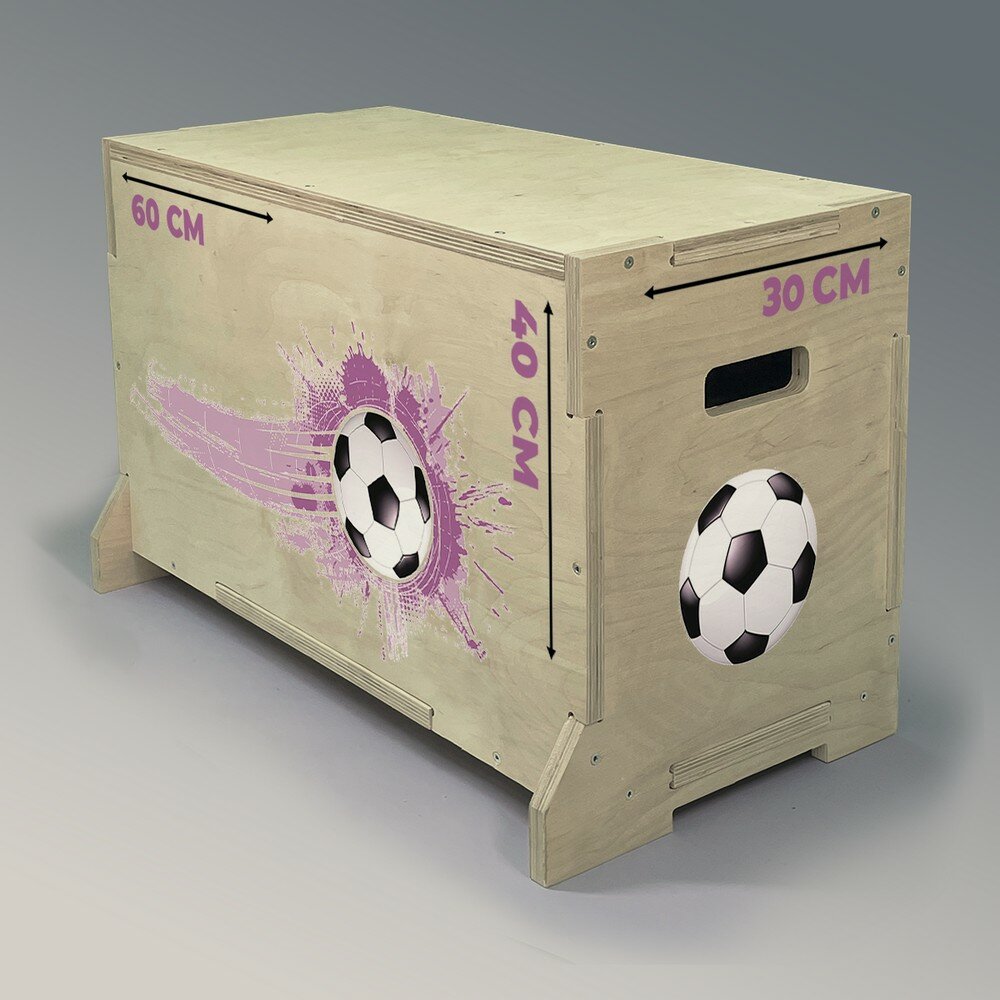 Плиобокс, тумба, опора для прыжков универсальный с принтом спорт Футбол - 1008